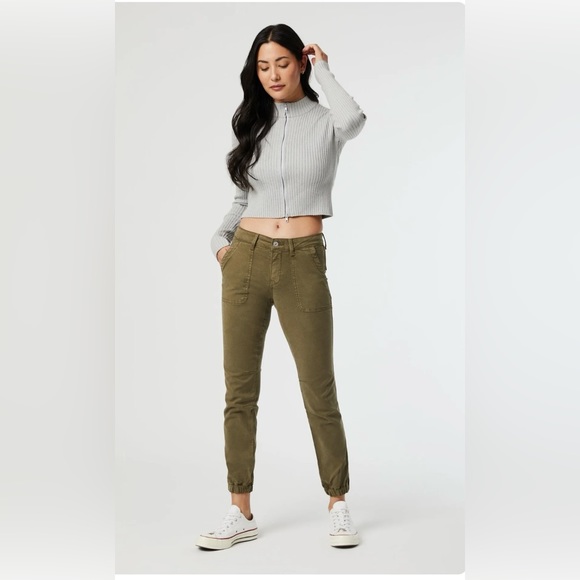 Mavi Ivy Mid Rise Slim Cargo Pants Green‎ Size 24 See Measurements - Picture 1 of 9